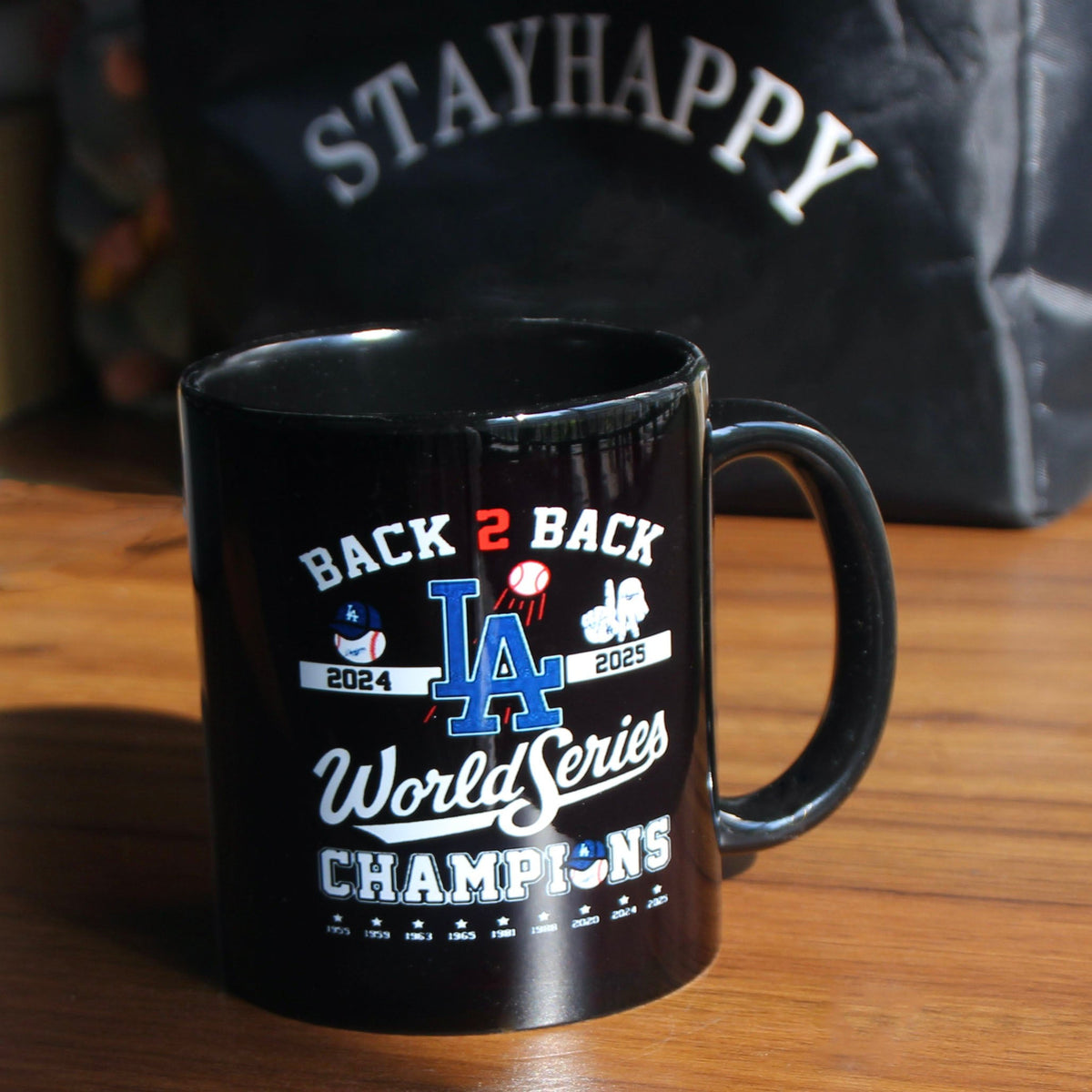Los Angeles Dodgers Back-to-Back Champions Mug – World Series Ceramic Coffee Cup, Fan Collectible Gift