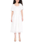 Black Tape Women's Printed Short Sleeve Tiered Dress White Size Small