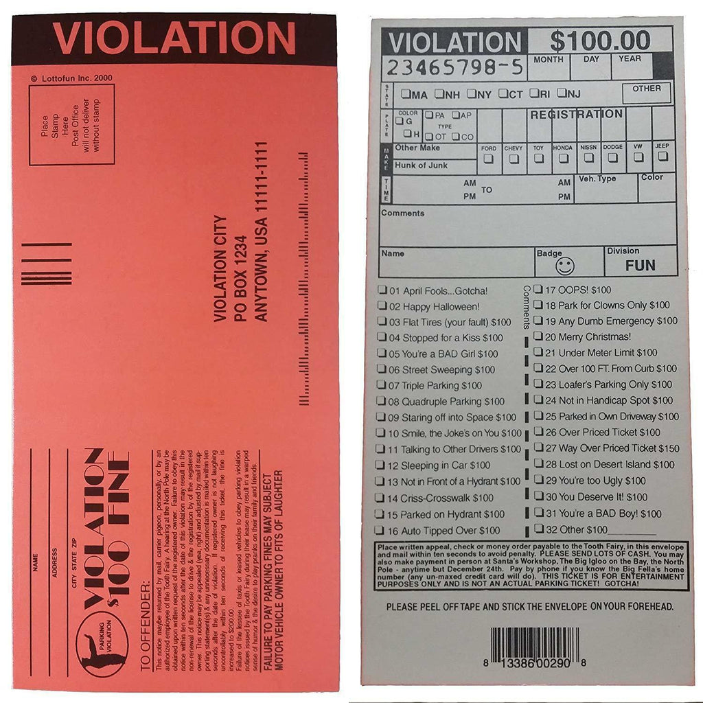 1000 Fake Parking Tickets - Joking Funny Gag ~ Wholesale Lot