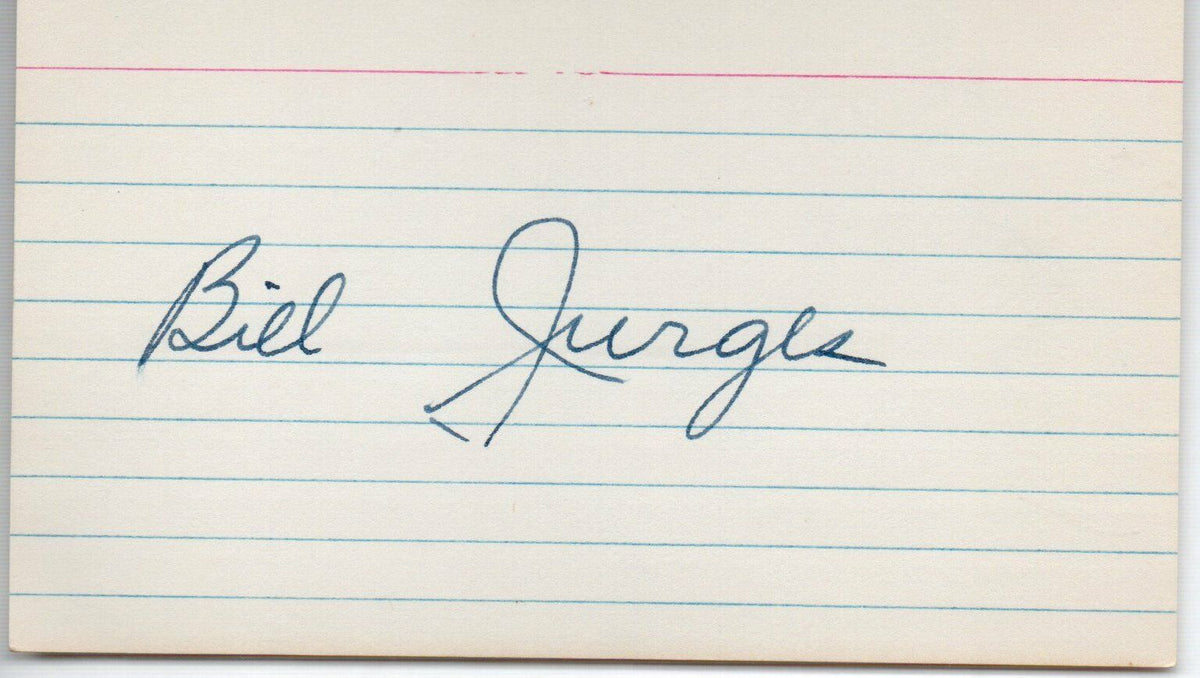 Lot of 7 Bill Jurges d. 1997 Chicago Cubs/ Giants Signed 3x5 Index Cards 145592