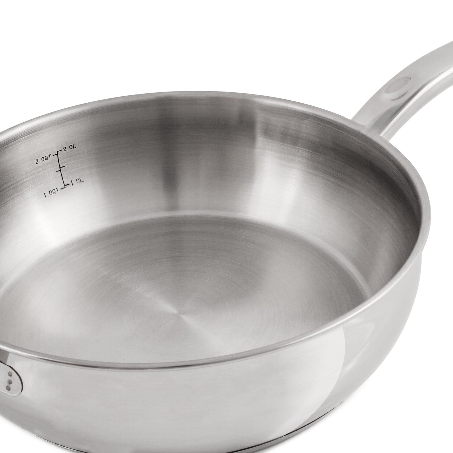 BergHOFF Belly Shape 18/10 Stainless Steel 9.5" Deep Skillet with Glass Lid, 3.2qt