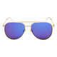 Gold Stainless Steel / Mirrored Dark Blue Lens