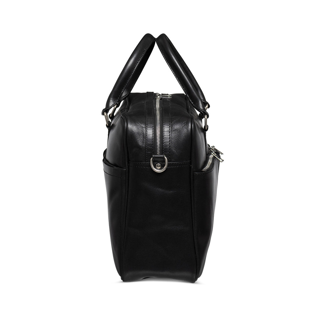 Leather Briefcase Slim 17" // Black