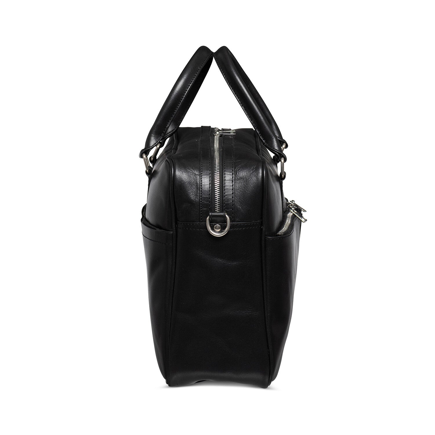 Leather Briefcase Slim 17" // Black