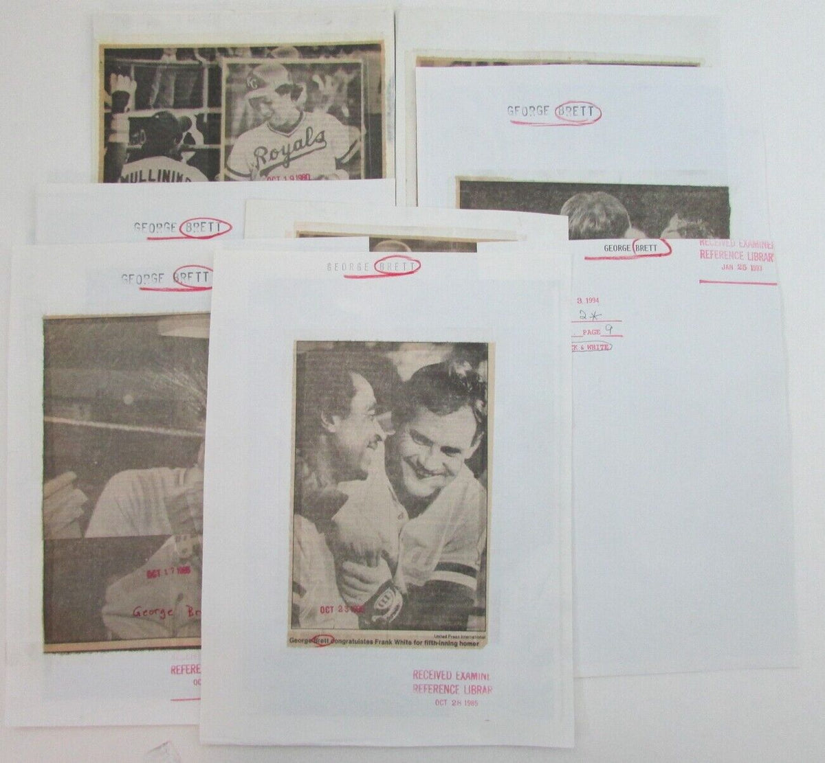 Lot of 10 George Brett Kansas City Royals 1980's-90's News Wire Photos 157374