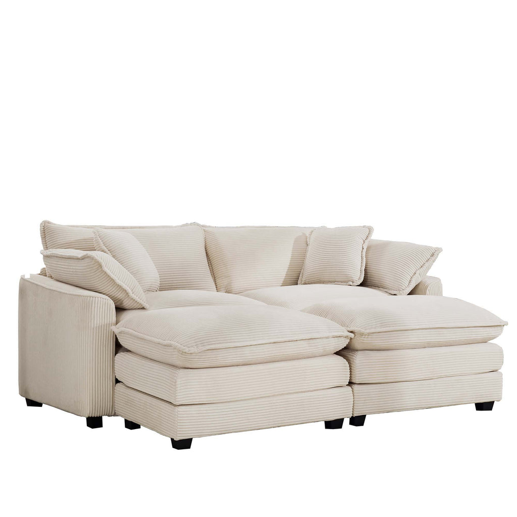 Modern Oversized Modular Cushion Sofa With Ottoman