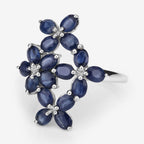 3.40 Carat Genuine Blue Sapphire .925 Sterling Silver Ring