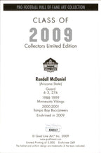 Randall McDaniel HOF Autographed Goal Line Art GLAC Postcard Vikings JSA