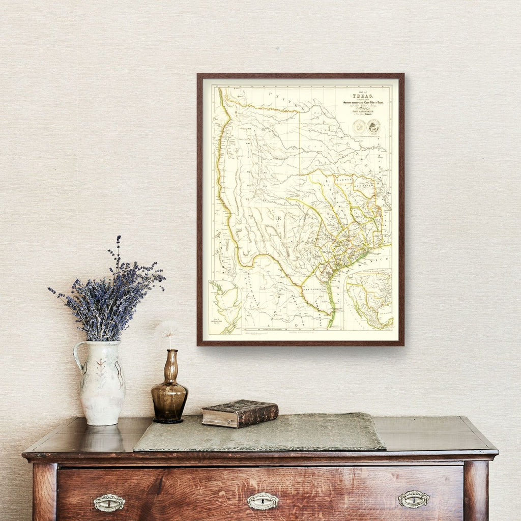 Vintage Map of Texas 1841