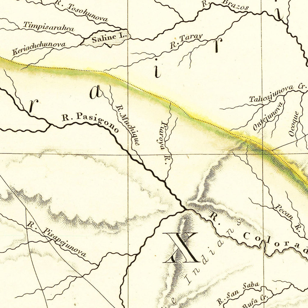 Vintage Map of Texas 1841