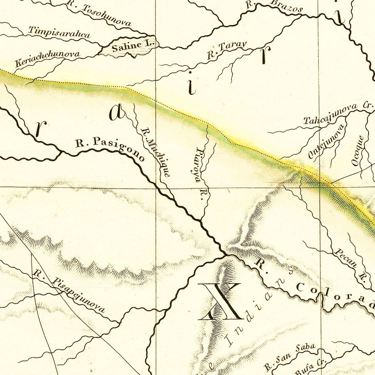 Vintage Map of Texas 1841