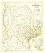 Vintage Map of Texas 1841