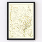 Vintage Map of Texas 1841