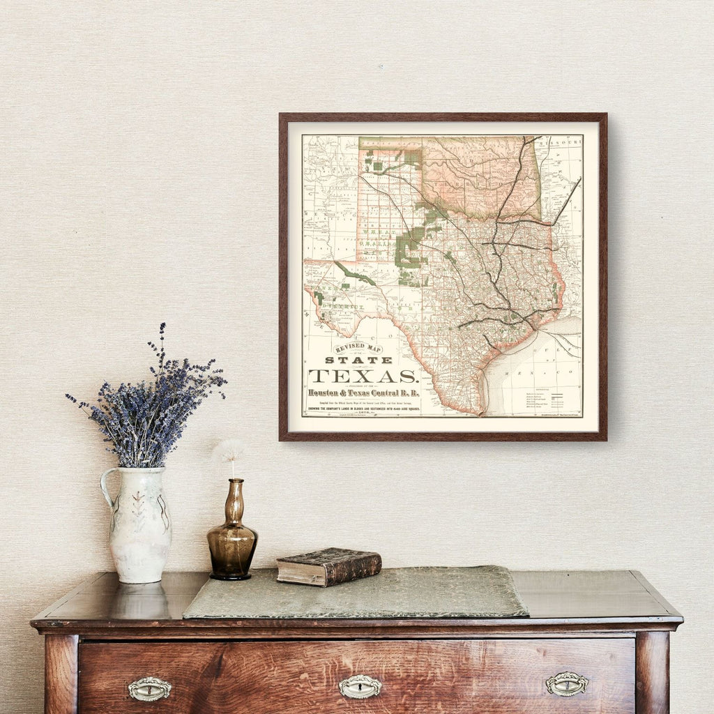 Vintage Map of Texas 1877