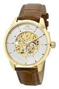 Porsamo Bleu Men's Cassius Automatic Gold Tone & Brown Watch 802FCAL