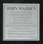 John Madden HOF Raiders 8x10 Photos with Signed 3x5 Index Card Framed 165825