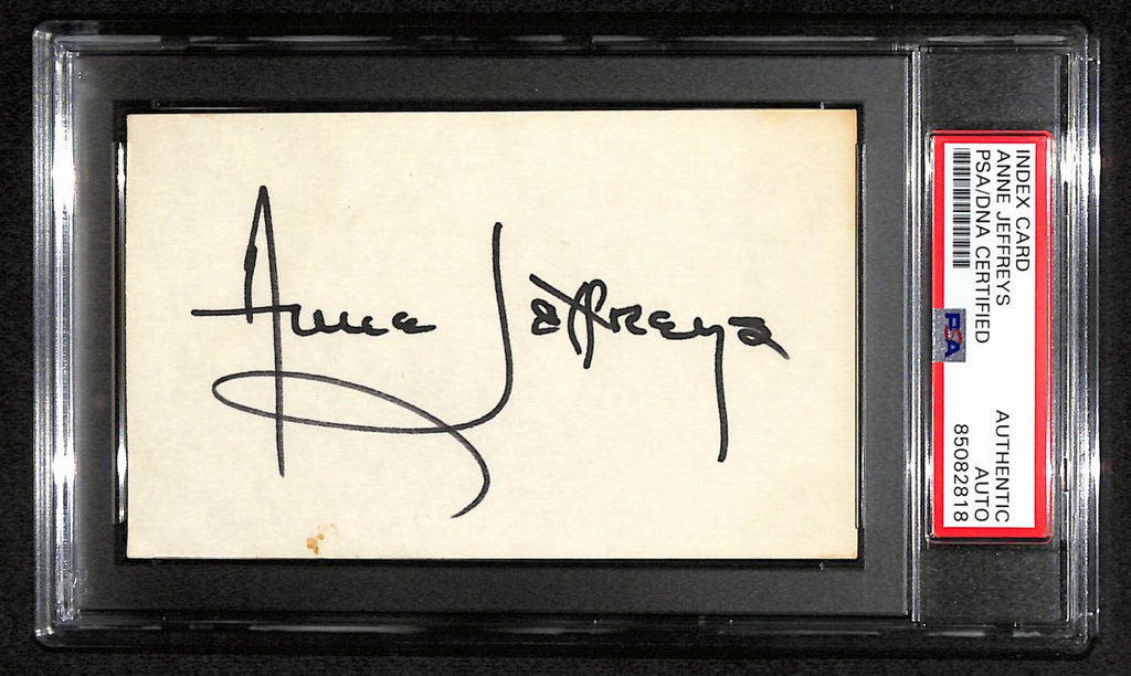 Anne Jeffreys Signed 3x5 Index Card Actress PSA/DNA 184304