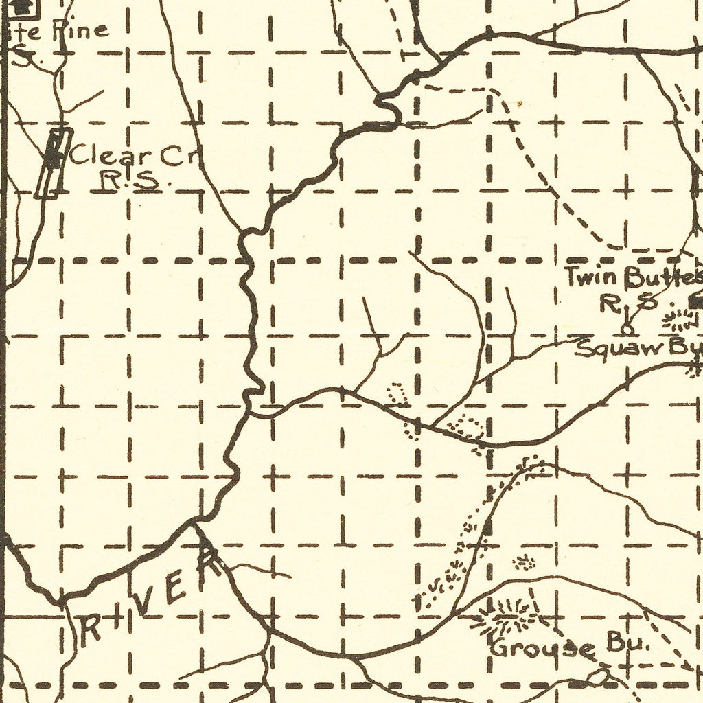 Vintage Columbia National Forest Map 1913