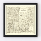 Vintage Columbia National Forest Map 1913