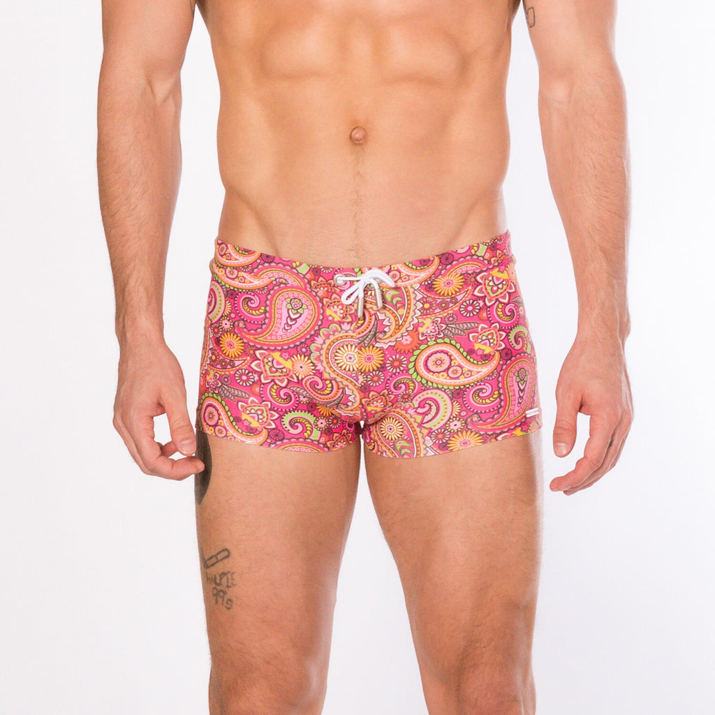 Boyshort Swim Brief // Pink Paisley