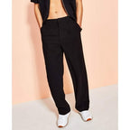 Men's Pleated Cuffed Trousers - Black