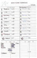 1989 New York Yankees Spring Training 5.5x8.5  Lineup Card vs. Mets 151532