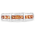 1.08 Carat Genuine Orange Sapphire .925 Sterling Silver Ring