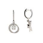 1.00ct Diamond Dangle Earrings 14KT White Gold