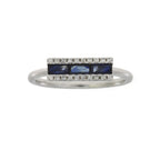 .63ct Diamond Sapphire Ring 14KT White Gold