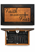 Hidden Gun Storage Safe Faith Over Fear Wall Decor Concealment Furniture
