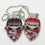 Newest Sports Team Logo Bandit Skull  Pendant Necklace – Iced Out Hip Hop Jewelry for True Fans