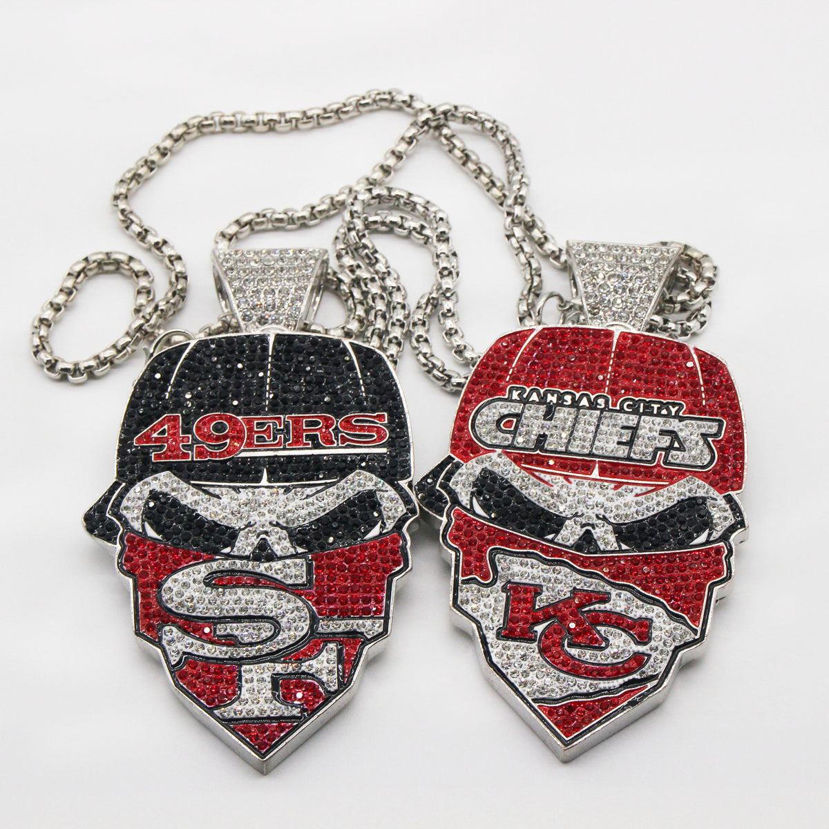 Newest Sports Team Logo Bandit Skull  Pendant Necklace – Iced Out Hip Hop Jewelry for True Fans
