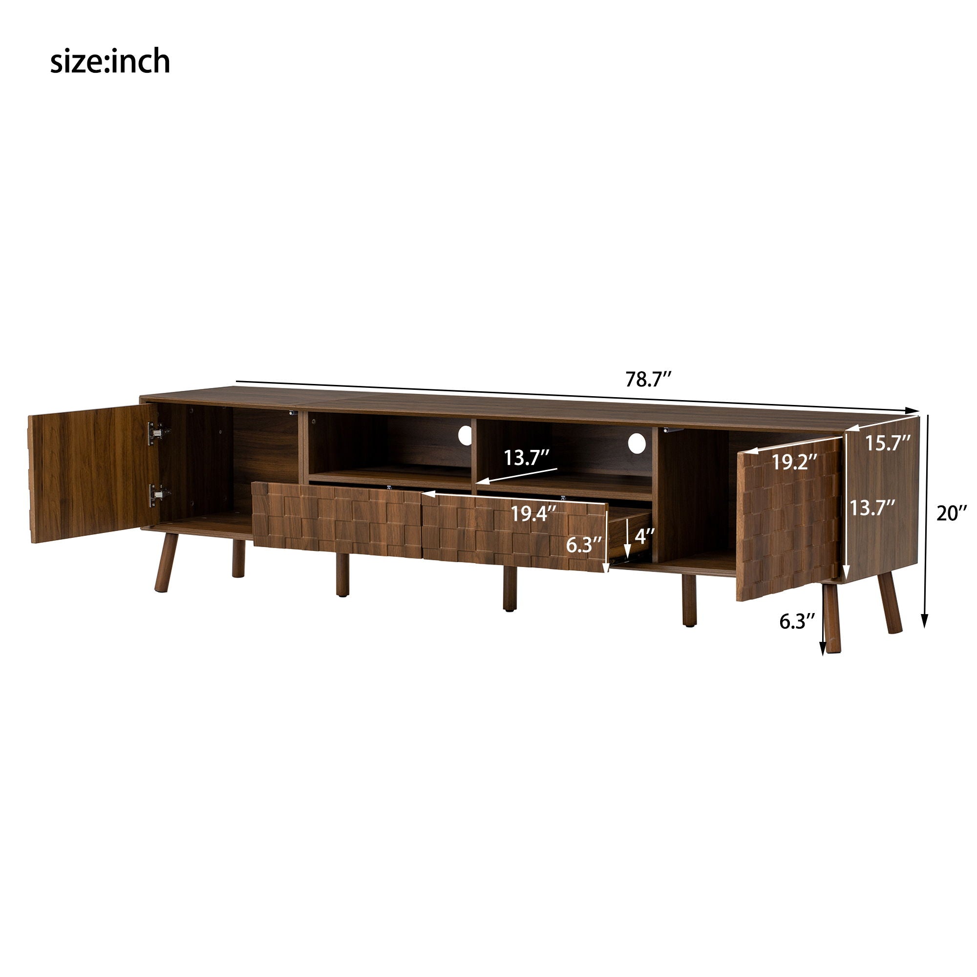 TV Stand With Drawers - Walnut