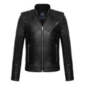 Racer Quilted Shoulders & Arms Jacket // Black
