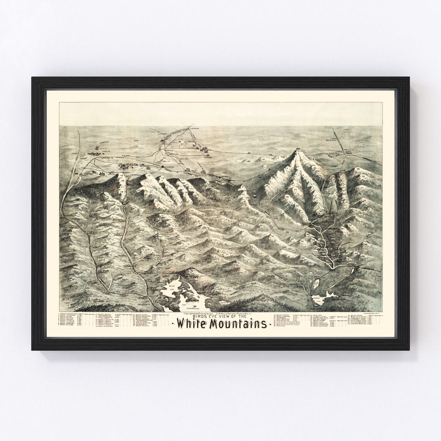 Vintage Map of the White Mountains, 1890