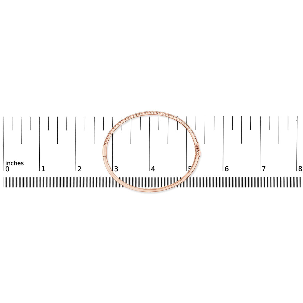 14K Gold 1.00 Cttw Half Eternity Diamond Bangle Bracelet (G-H Color, SI2-I1 Clarity) - 7" Inches