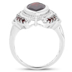 4.06 Carat Genuine Garnet .925 Sterling Silver Ring