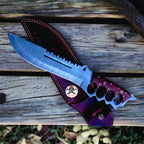 Handmade Damascus Tactical Knuckle Knife with Full Tang handle