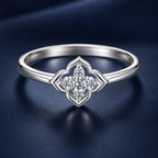 925 Sterling Silver White Gold Plated Moissanite Size 6 Ring for Women