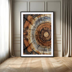Tree Rings Wall Art Canvas Print | Rustic Cracked Wood Cross Section