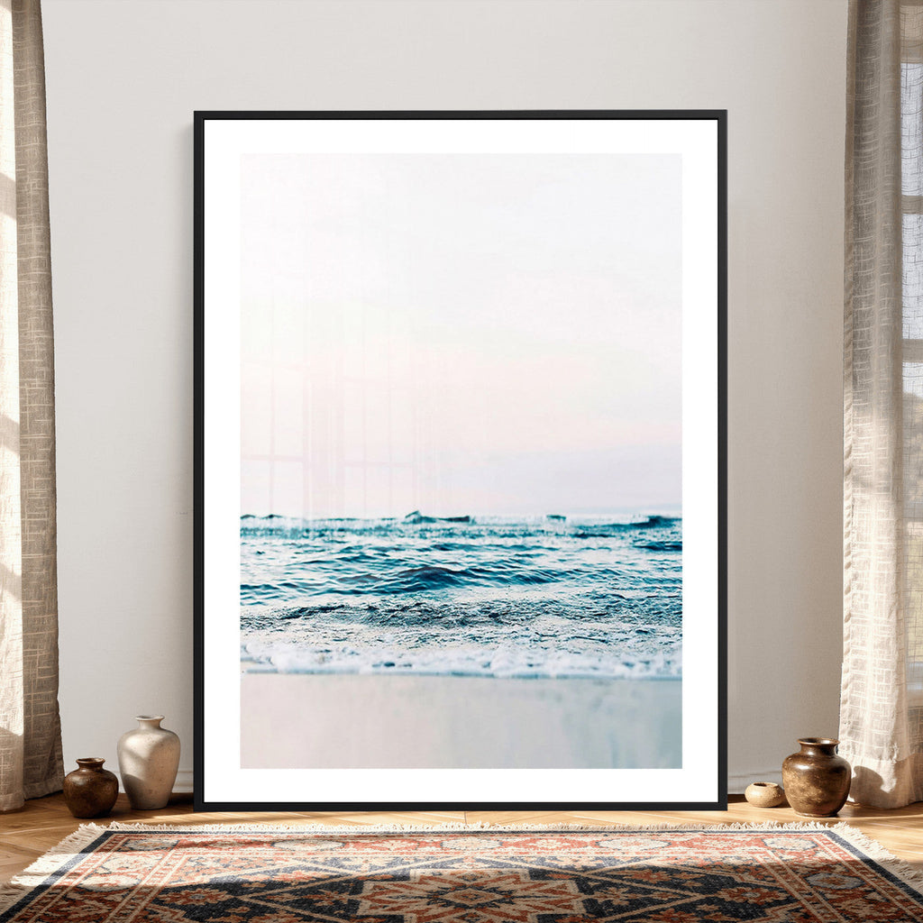 Ocean Wave Wall Art Canvas Print, Minimal Seascape