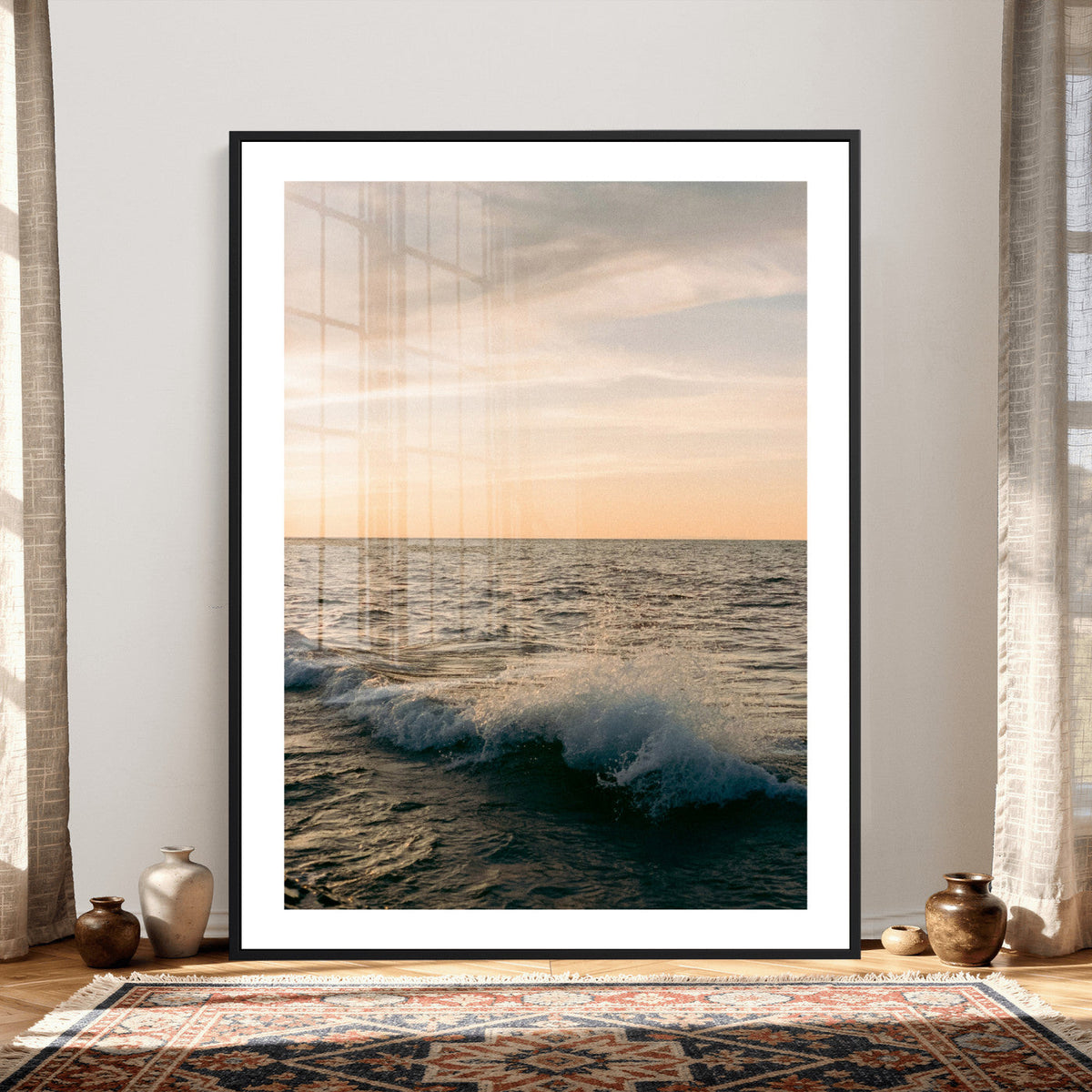 Ocean Wave Wall Art Canvas Print, Calm Coastal Nature Decor