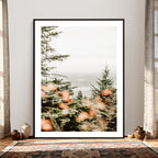 Fall Forest Wall Art Canvas Print | Soft Evergreen Woodland