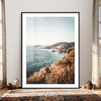 Coastal Cliffs Canvas Wall Art, Ocean Shoreline Photography