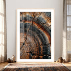 Abstract Tree Rings Wall Art Canvas Print, Wood Grain Rings Artwork