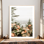 Fall Forest Wall Art Canvas Print | Soft Evergreen Woodland