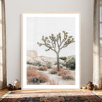 Joshua Tree Desert Wall Art Canvas Print, Minimal Southwest Landscape