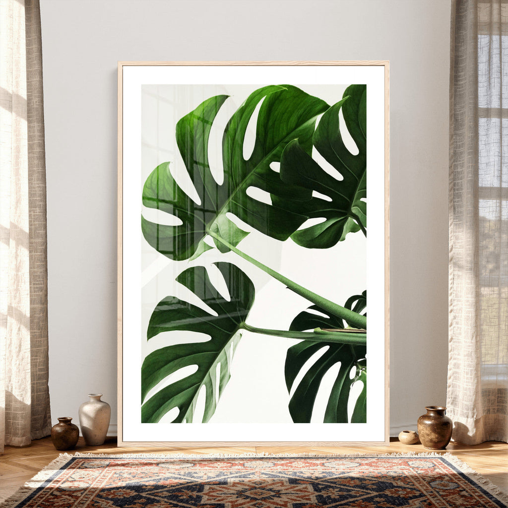 Abstract Teal Blue Wall Art Canvas Print, Modern Abstract Color Block