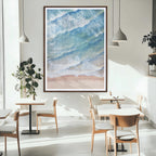 Aerial Ocean Waves Wall Art | Framed Tranquil Beach Canvas