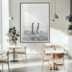 Black White Splash Wall Art | Framed Ocean Water Canvas